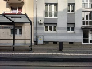 Mietshäuser an der Haltestelle Oberrad Balduinstraße