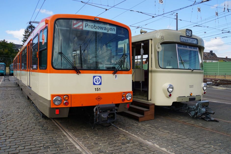 Historische Straßenbahnwagen der VGF